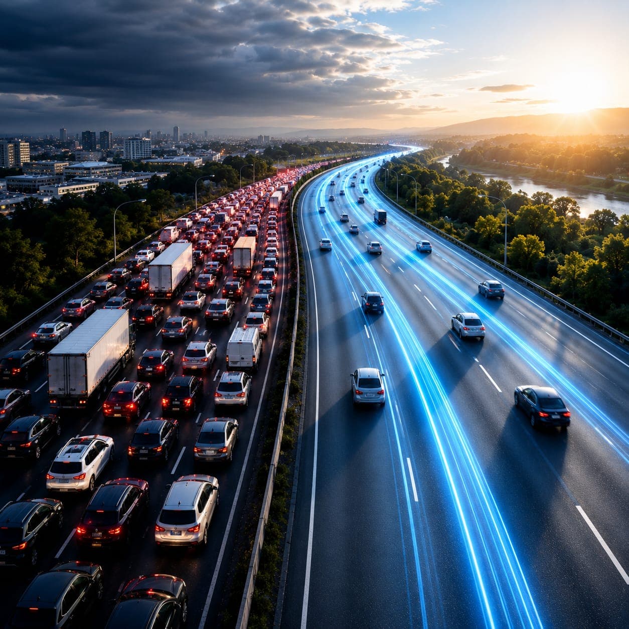 Speed and motion — representing a Business Central or NAV environment tuned for dramatic performance gains