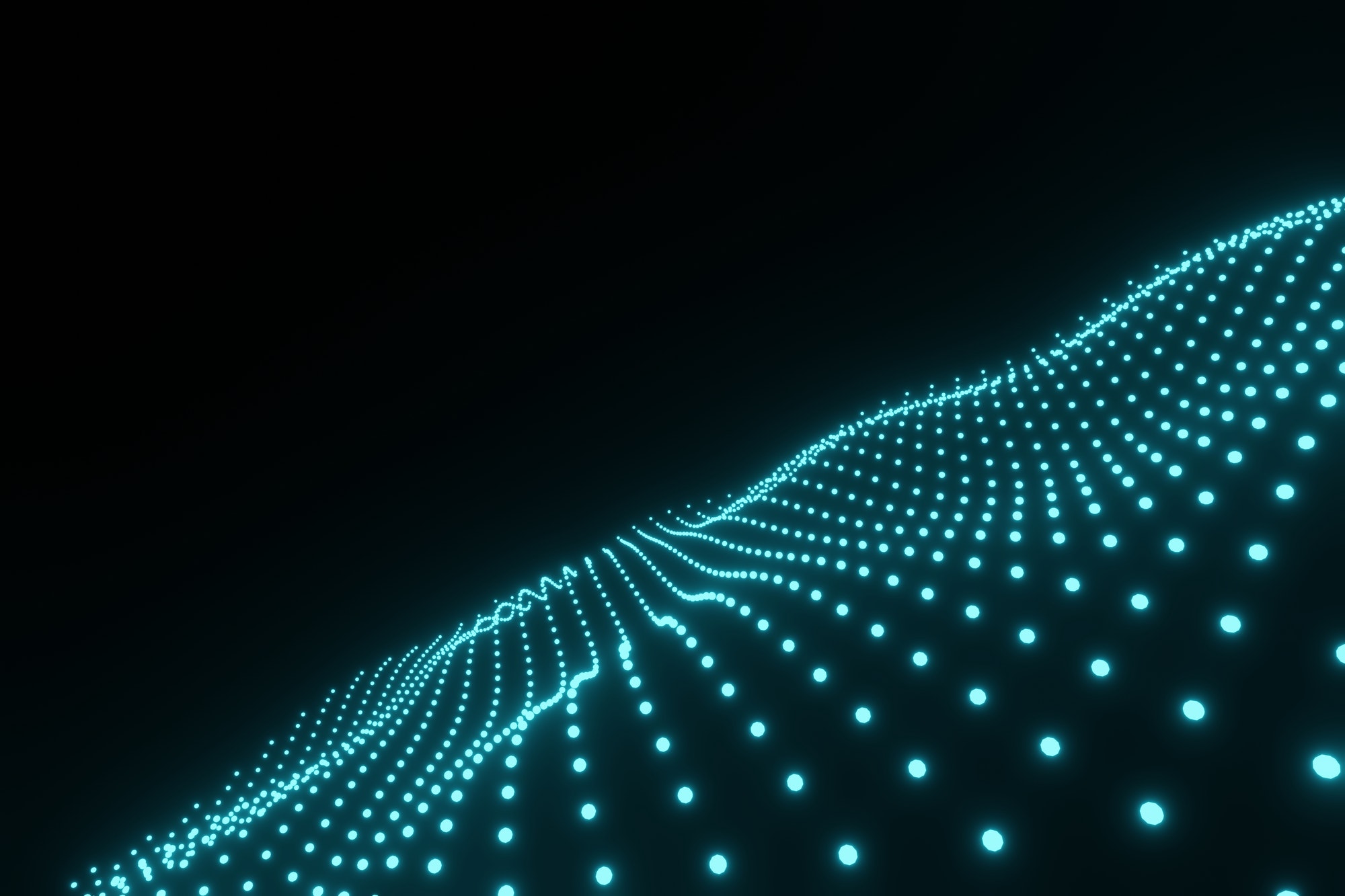 Abstract Futuristic blue Particle wave technology Animation background 3d rendering